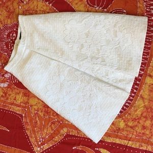 Beautiful Midi Appliqué White Skirt